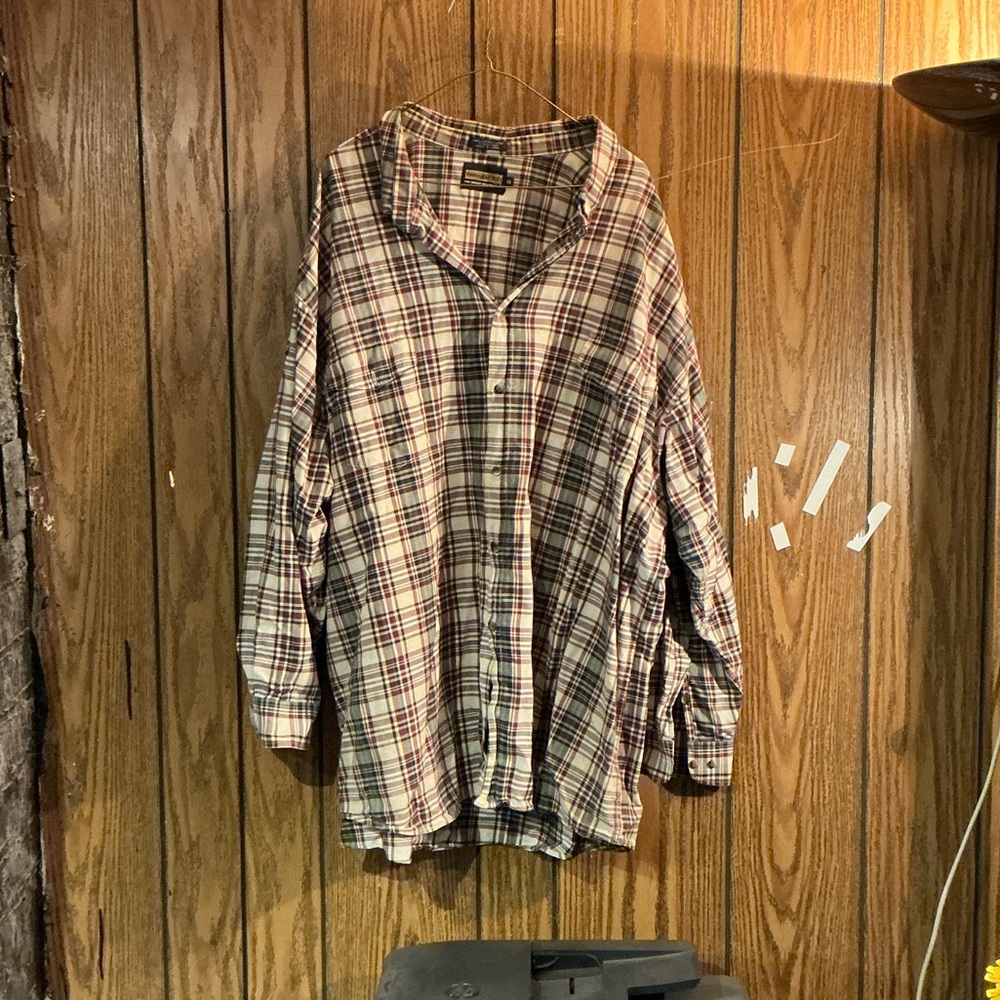 Panhandle Slim Plaid Shirt in Red and Cream